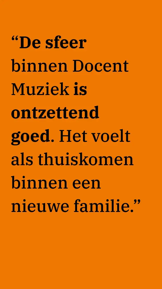 Docent muziek oud student quote