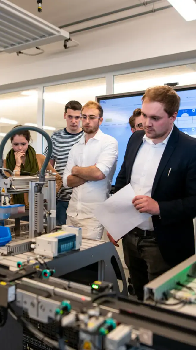 Studenten in praktijkruimte