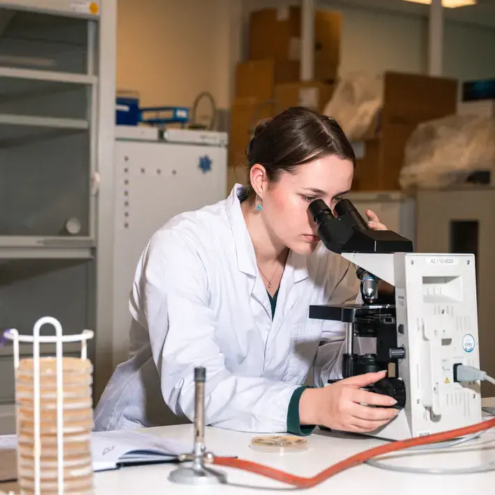 Applied Science - student met microscoop