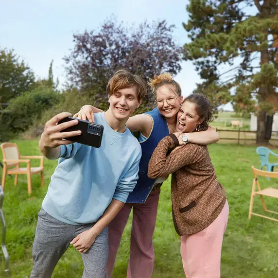 Studenten gezellig op de foto