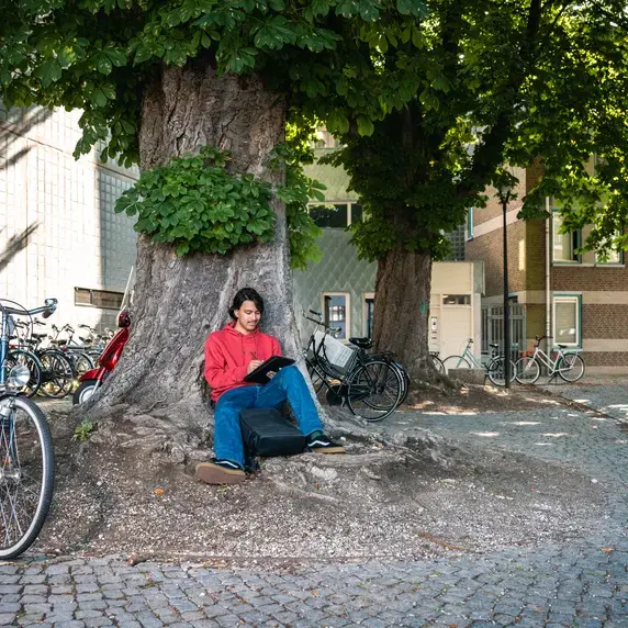 Fietsen Buitenmuur Rugzak Zuyd Hogeschool Maastricht