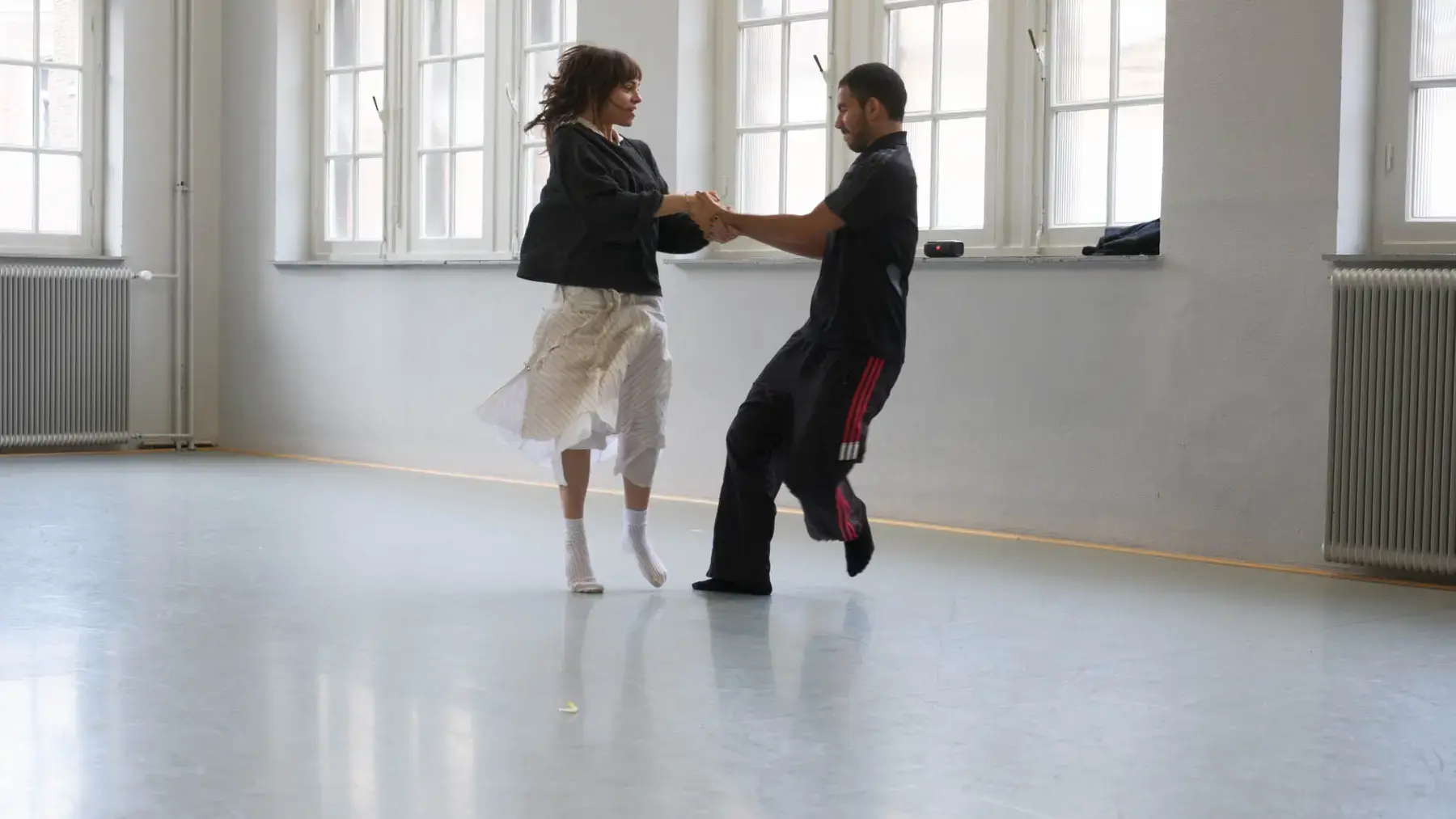 toneel academie twee studenten dansen