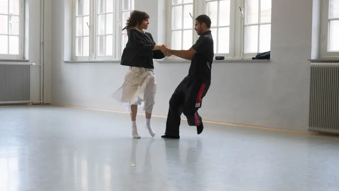 toneel academie twee studenten dansen